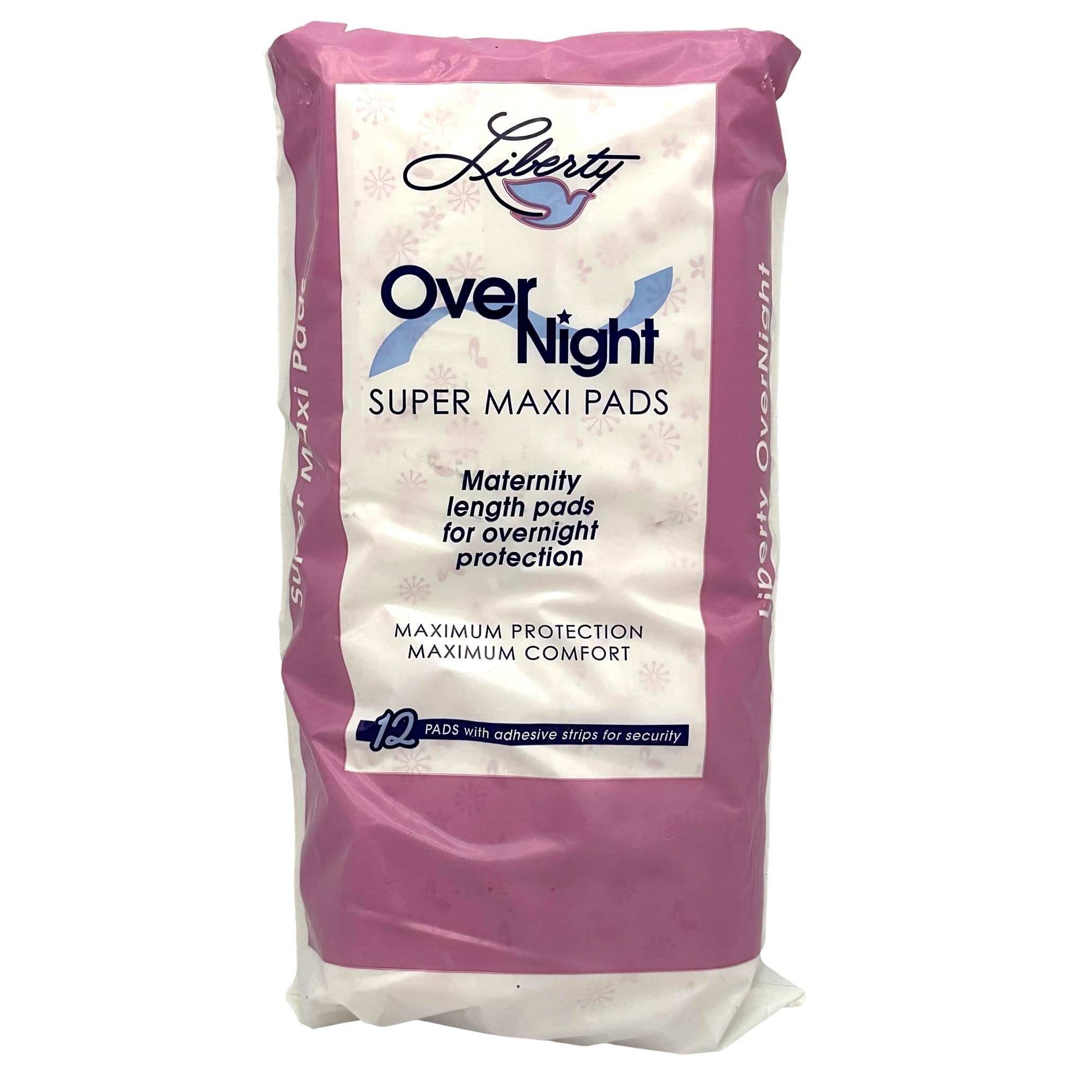 Pack of Liberty Overnight Super Maxi Pads.